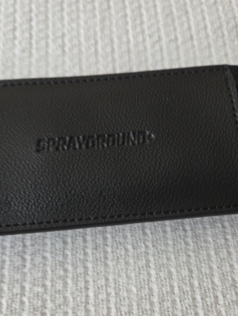 Sprayground Black Embossed Leather Card Sleeve